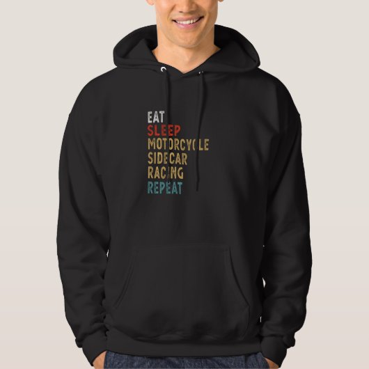 Sleep Motorrad Sidecar Racing Repeater Player esse Hoodie (Vorderseite)