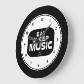 Sleep Music essen Große Wanduhr (Winkel)