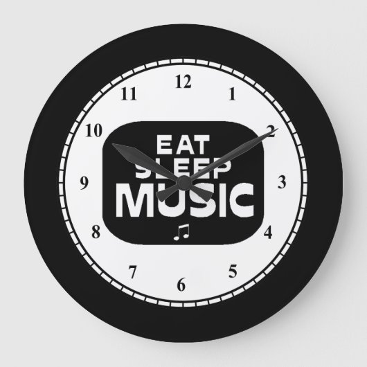 Sleep Music essen Große Wanduhr (Vorderseite)