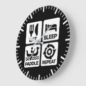Sleep Paddle Repeat - Dragon Boat Racing Große Wanduhr (Winkel)