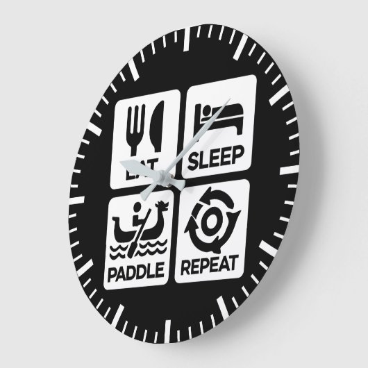 Sleep Paddle Repeat - Dragon Boat Racing Große Wanduhr (Winkel)
