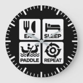 Sleep Paddle Repeat - Dragon Boat Racing Große Wanduhr (Vorderseite)