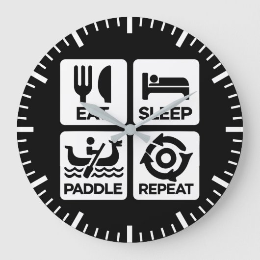 Sleep Paddle Repeat - Dragon Boat Racing Große Wanduhr (Vorderseite)