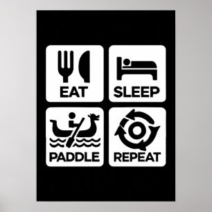 Sleep Paddle Repeat - Dragon Boat Racing Poster