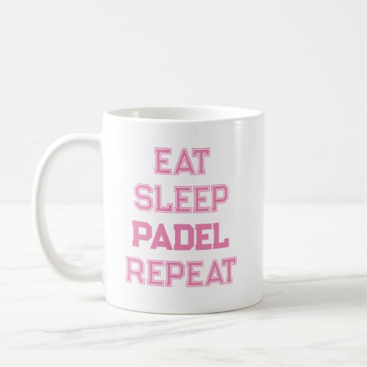 Sleep Padel wiederholen Padel Spieler essen Kaffeetasse (Links)