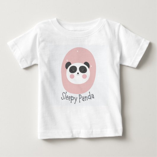 Sleep Panda Printed Modern White Baby T - Shirt (Vorderseite)