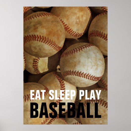 Sleep Play Baseball Arte Poster (Vorne)