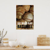 Sleep Play Baseball Arte Poster (Küche)