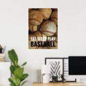 Sleep Play Baseball Arte Poster (Heimbüro)