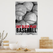 Sleep Play Baseball Einzigartiges Kunstwerk Poster (Küche)