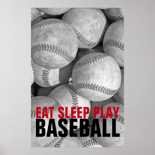 Sleep Play Baseball Einzigartiges Kunstwerk Poster (Vorne)