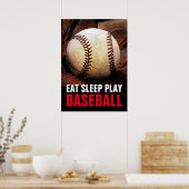 Sleep Play Baseball Motivierend Poster (Küche)