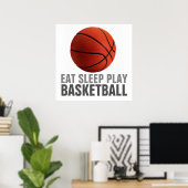 Sleep Play Basketball Einzigartiges Kunstwerk Post Poster (Heimbüro)