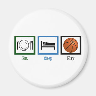 Sleep Play Basketball essen Magnet