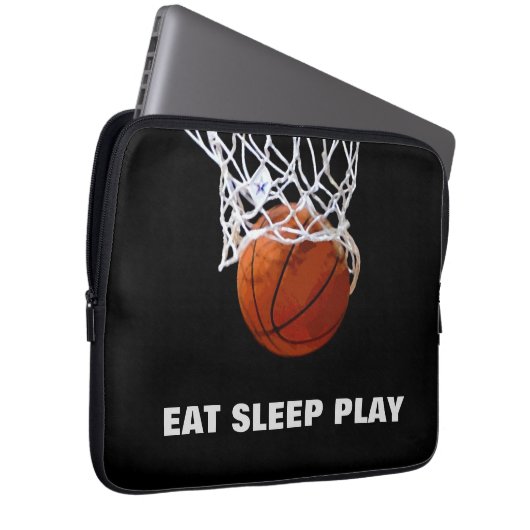 Sleep Play Basketball Motivierend essen Laptopschutzhülle (Vorne Rechts)