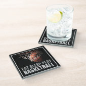 Sleep Play Basketball Motivierend Glasuntersetzer (Schrägansicht)