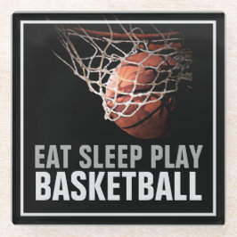 Sleep Play Basketball Motivierend Glasuntersetzer