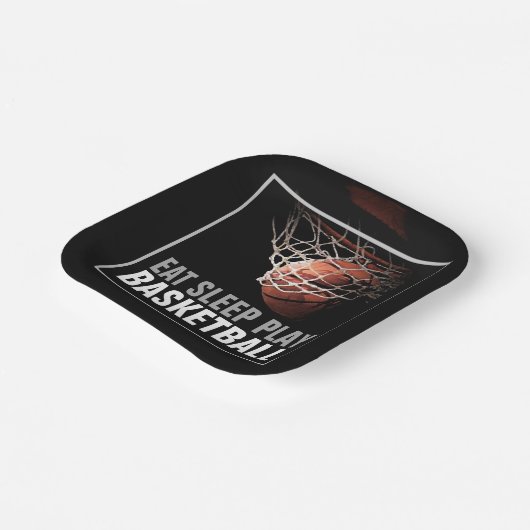 Sleep Play Basketball Motivierend Pappteller (Gewinkelt)