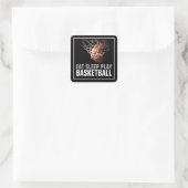 Sleep Play Basketball Motivierend Quadratischer Aufkleber (Tasche)