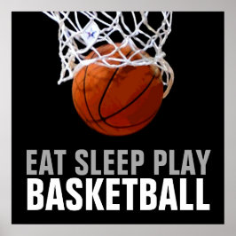 Sleep Play Basketball Poster essen - Einmalige Dru