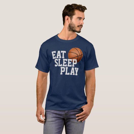 Sleep Play Basketball T - Shirt essen (Vorne ganz)