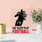 Sleep Play Black & White Football Pop Art Acrylschild (Hochzeit)