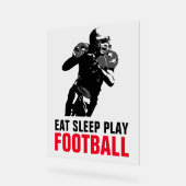Sleep Play Black & White Football Pop Art Acrylschild (Winkel)