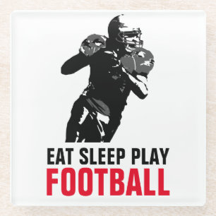 Sleep Play Black & White Football Pop Art Glasuntersetzer