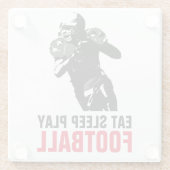 Sleep Play Black & White Football Pop Art Glasuntersetzer (Rückseite)