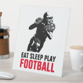 Sleep Play Black & White Football Pop Art Sockelschild (In Situ)