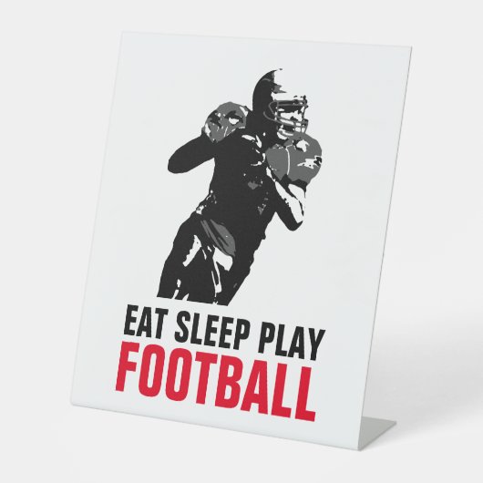 Sleep Play Black & White Football Pop Art Sockelschild (Vorderseite)
