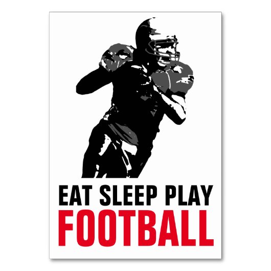 Sleep Play Black & White Football Pop Art Tischnummer (Vorderseite)