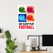 Sleep Play Football Pop Art Poster (Heimbüro)