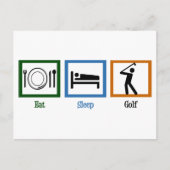 Sleep Play Golf essen Postkarte (Vorderseite)