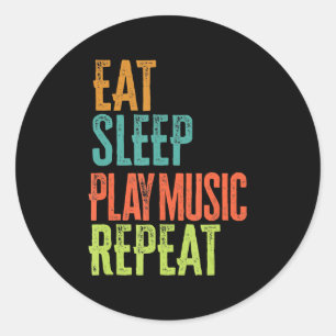 Sleep Play Musik wiederholen Hip Hop Dance Dand Runder Aufkleber