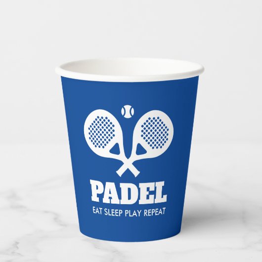 Sleep Play Padel lustige, benutzerdefinierte Farbe Pappbecher (Vorderseite)