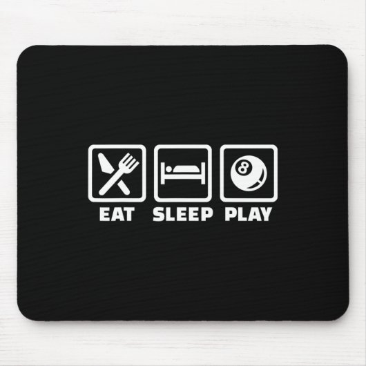 Sleep Play Pool Billard essen Mousepad (Vorne)