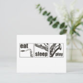 Sleep Play Sax essen Postkarte (Stehend Vorderseite)