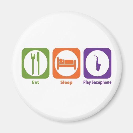Sleep Play Saxophon essen Magnet (Vorne)