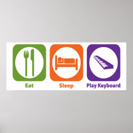 Sleep Play-Tastatur essen Poster