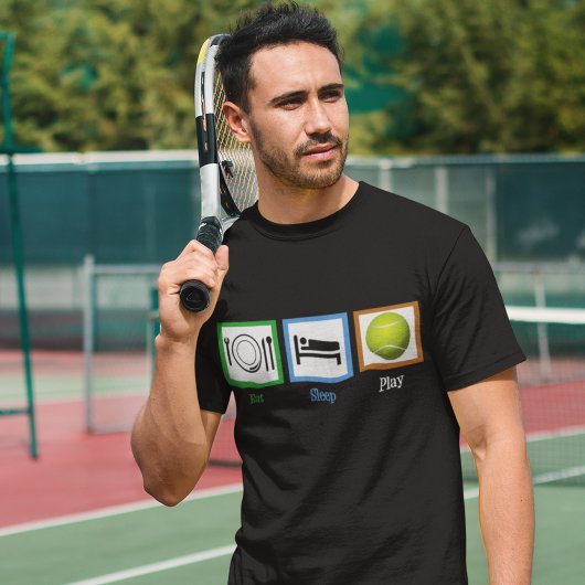 Sleep Play Tennis essen T-Shirt
