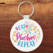 Sleep Plushies essen wiederholen | Funny Colorful  Schlüsselanhänger (Rückseite)