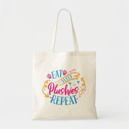 Sleep Plushies essen wiederholen | Funny Colorful  Tragetasche