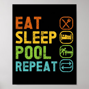 Sleep Pool Wiederholung Pool Snooker Player Billia Poster