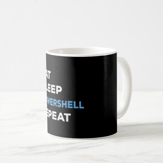 Sleep Powershell Wiederholung essen - Männer Fraue Kaffeetasse (VorderseiteRechts)