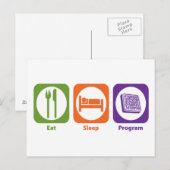 Sleep-Programm essen Postkarte (Vorne/Hinten)