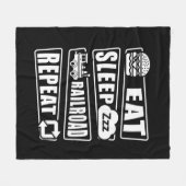 Sleep Railroad Repeat Dam Train Fleece Blank essen (Vorderseite (Horizontal))