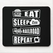 Sleep Railroad Repeat Dampfzug essen Mousepad (Vorne)