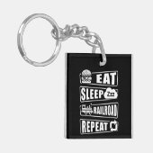 Sleep Railroad Repeat Dampfzug essen Schlüsselanhänger (Vorderseite links)