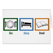 Sleep Read Books Funny Bookworm Card essen (Vorderseite (Horizontal))